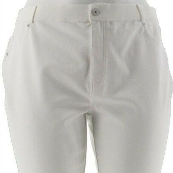 NWT ISAAC MIZRAHI PONTE KNIT ANKLE PANTS 28W - Picture 2 of 10